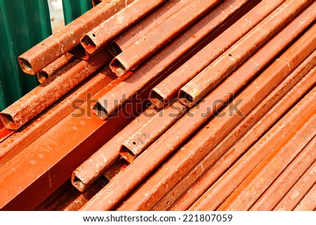 Rust steel pipes bunch