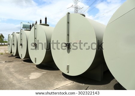 Oil storage tanks, transformers, power supply