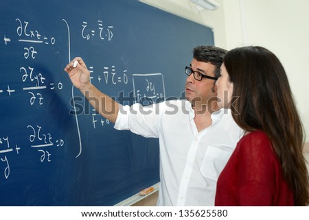 Professor and student in the classroom