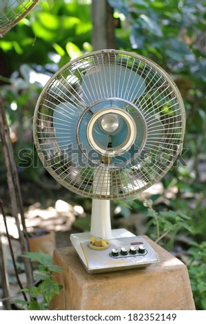 classic old fan in the green house