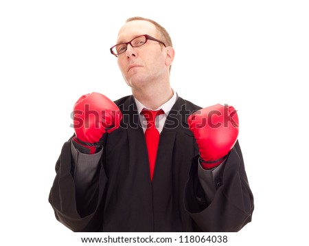 Lawyer with boxing gloves