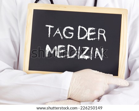 Doctor shows information: Doctors Day in german language