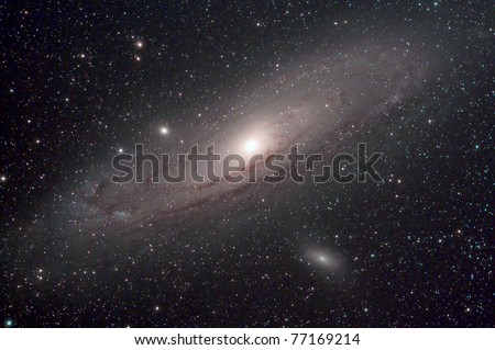 The Andromeda Galaxy is a spiral galaxy approximately 2.5 million light-years from Earth in the constellation Andromeda.