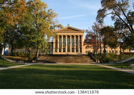 PHILADELPHIA - OCTOBER 23: The Philadelphia Museum of Art facade on October 23, 2010 in Philadelphia. The Philadelphia Museum of Art is one of the U.S.\'s largest art museums, with over 227,000 pieces.