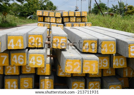 Arabic numbers on concrete sleepers
