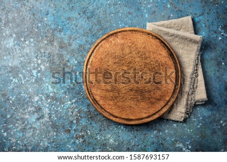 Similar – Image, Stock Photo Flatlay of blue linen bed cloths and pillow, morning concept