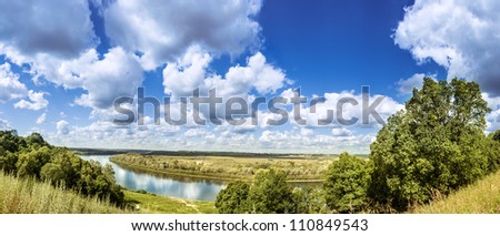 Panoramic landscape with the river