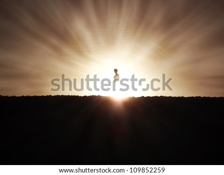 Woman Silhouette at Sunset