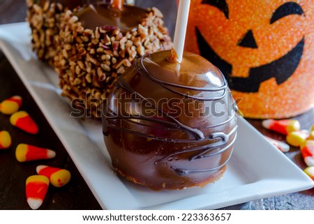 Similar – Image, Stock Photo Chopped pumpkin drizzled with oil for baking