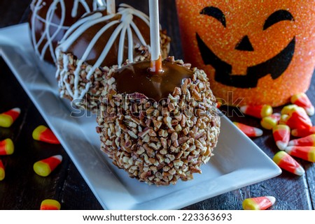 Similar – Image, Stock Photo Chopped pumpkin drizzled with oil for baking