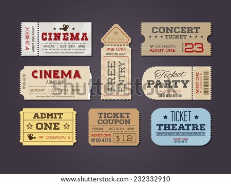 Collection of retro tickets.