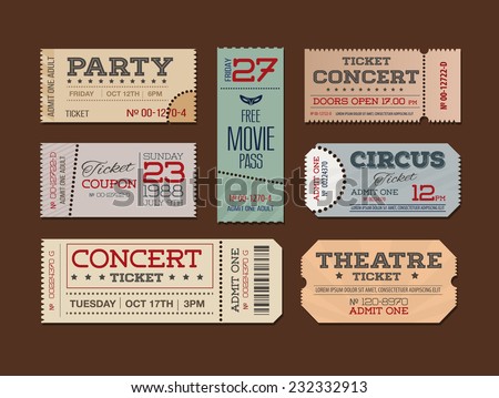 Collection of retro tickets.