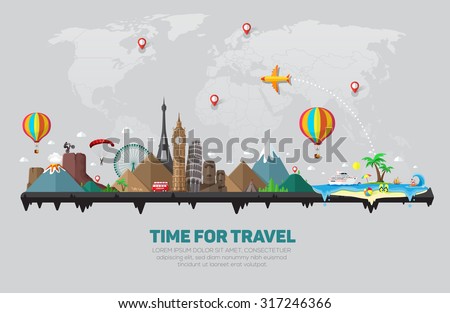 Travel and tourism background. 