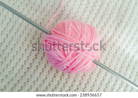Detail of needles for knitting half