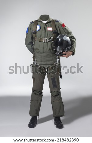 Usable fighter pilot\'s body with his helmet