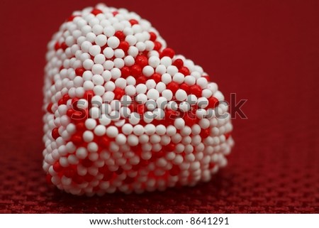 Valentine heart candy close up