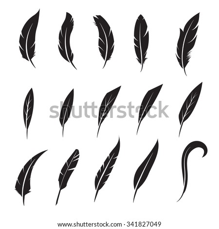 Feather icon. Feather writing tool icon. Concept flat style design illustration icon