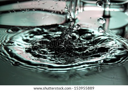 Closeup Pictures Pour water into the basin and see water droplets is beautiful.
