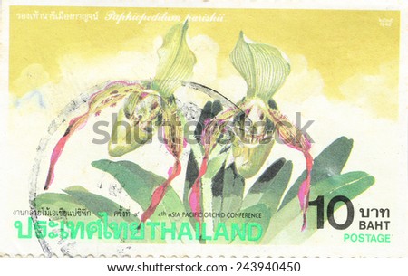 BANGKOK - A old stamp printed by Thailand Post circa 1995 shows image of Asia Pacific and Plant Seedlings,THAILAND.