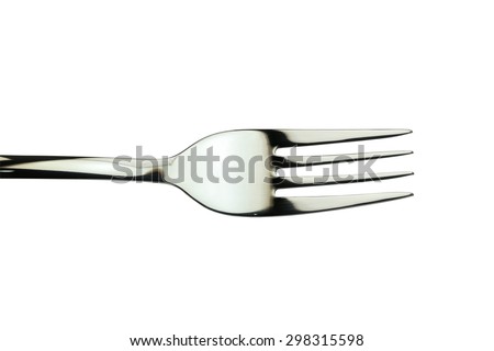 Silver Fork isolated on white background with clipping paths.