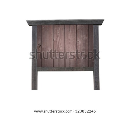Japanese old wood signs isolated on white background with clipping paths.