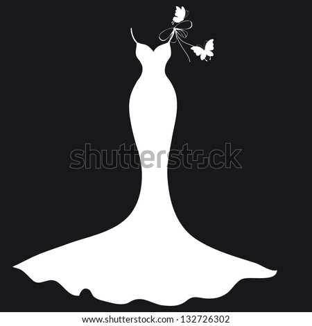 Wedding Dress Stock Vector Illustration 132726302 : Shutterstock