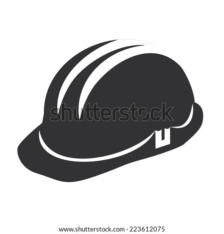 Vector illustration of a web icons - safety helmet, hard hat