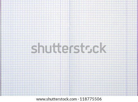 the notebook with checkered sheets - white background