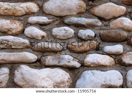 Close-up of rural stone-work. Texture.