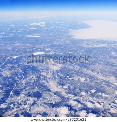 Earth terrain. View from plane.