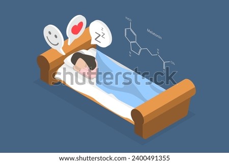 3D Isometric Flat Vector Illustration of Peaceful Nap