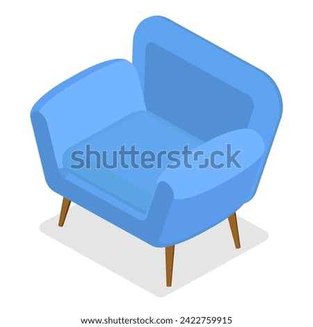 3D Isometric Flat Vector Set of Furniture, Armchairs, Sofas, Chairs. Item 9