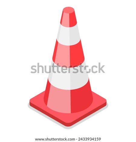 3D Isometric Flat Vector Set of Traffic Road Barriers , Roadblocks and Barricades. Item 6