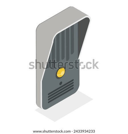 3D Isometric Flat Vector Set of Intercom Equipment Items, Security System. Item 2