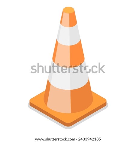 3D Isometric Flat Vector Set of Traffic Road Barriers , Roadblocks and Barricades. Item 7