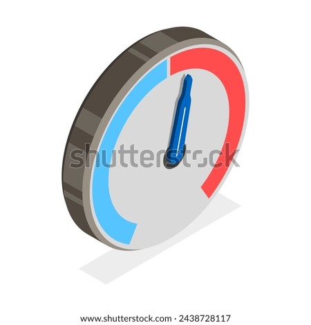 3D Isometric Flat Vector Set of Meter Set, Gauges, Dashboards or Indicators. Item 1