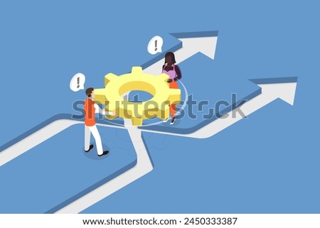 3D Isometric Flat Vector Illustration of Change Management, Business Transformation, Improvement and Adaptation