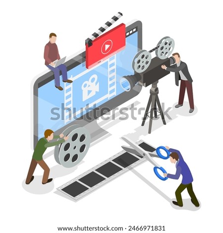 3D Isometric Flat Illustration of Motion Design Studio, Video Marketing Service. Item 2