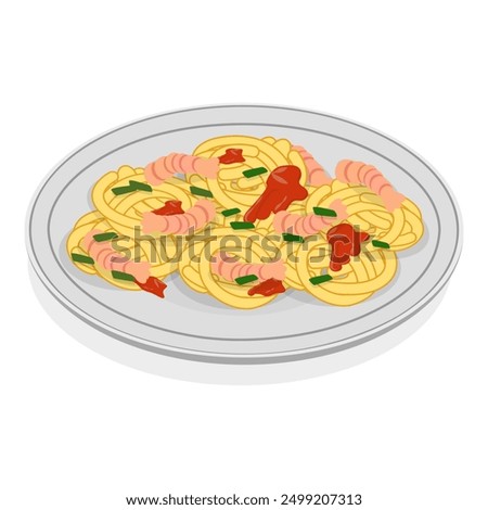 3D Isometric Flat Vector Set of Traditional Italian Cuisine, Mediterranean Food. Item 2