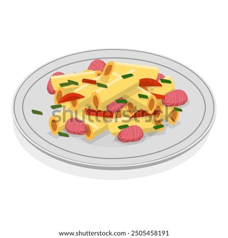 3D Isometric Flat Vector Set of Traditional Italian Cuisine, Mediterranean Food. Item 4