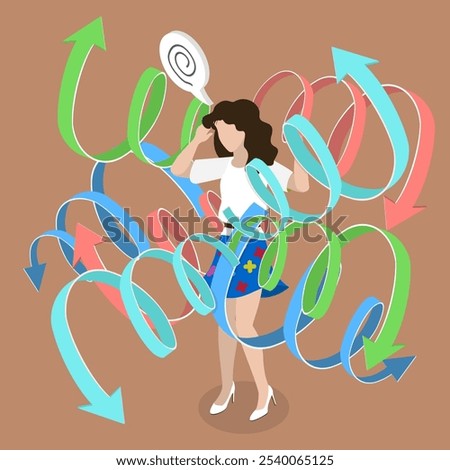 3D Isometric Flat Vector Illustration of ADHD, Attention Deficit Hyperactivity Disorder