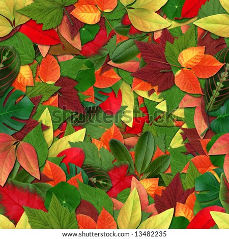 Seamless color Leaves wallpaper background