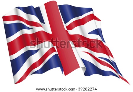 Vector Illuustration of United Kingdom Flag proudly waving