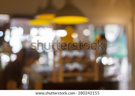 Blurred background : Cafe restaurant blur background with bokeh