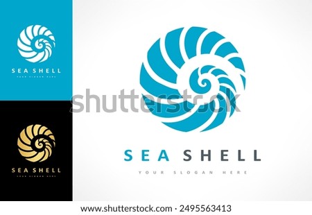 Seashell logo vector. Nature design.