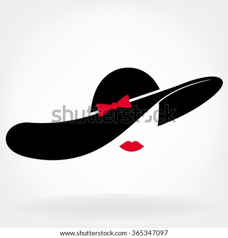 womens elegant hat with bow for ladies and lips
