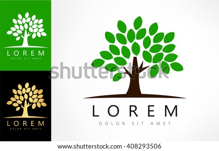 Green Tree Logo Vector - 408293506 : Shutterstock