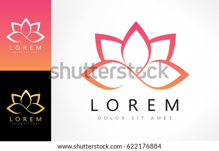 Lotus flower logo vector design