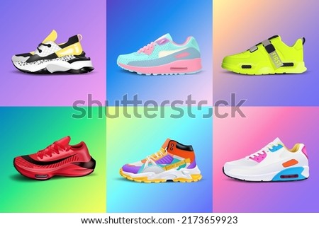 New Fitness sneakers set, fashion shoes for training running shoe. Sport shoes set