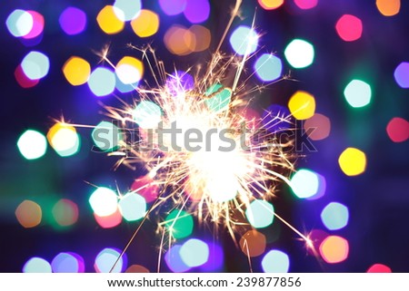 New year 2015 Bengal lights in the form of stars on the shine background